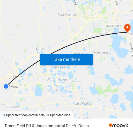 Drane Field Rd & Jones Industrial Dr to Ocala map