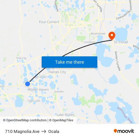 710 Magnolia Ave to Ocala map