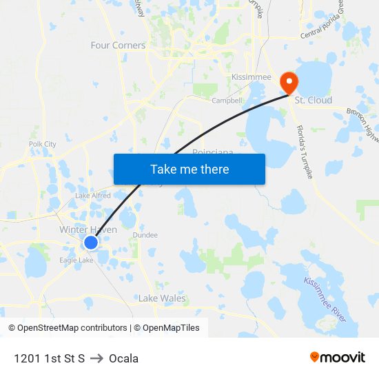 1201 1st St S to Ocala map