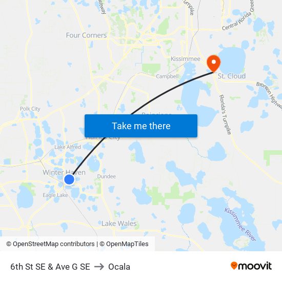 6th St SE & Ave G SE to Ocala map