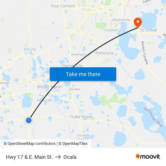 Hwy 17 & E. Main St. to Ocala map