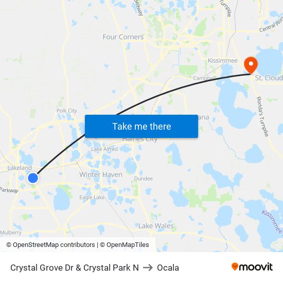 Crystal Grove Dr & Crystal Park N to Ocala map