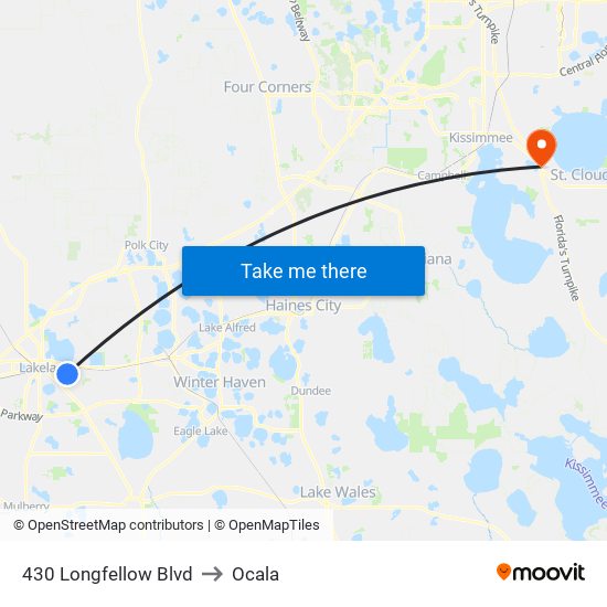 430 Longfellow Blvd to Ocala map