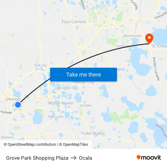 Grove Park Shopping Plaza to Ocala map