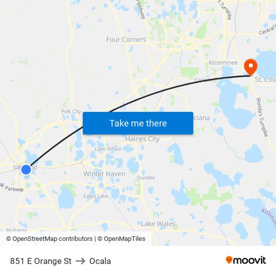 851 E Orange St to Ocala map