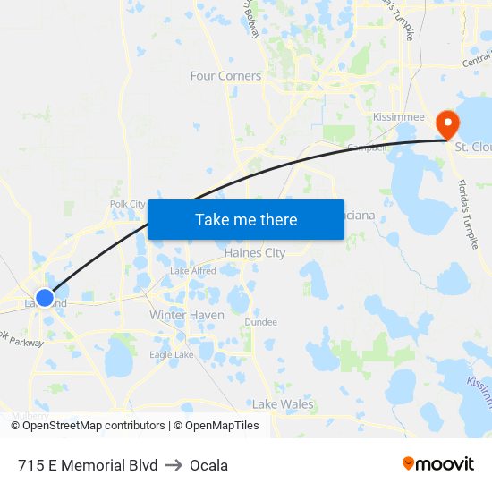 715 E Memorial Blvd to Ocala map