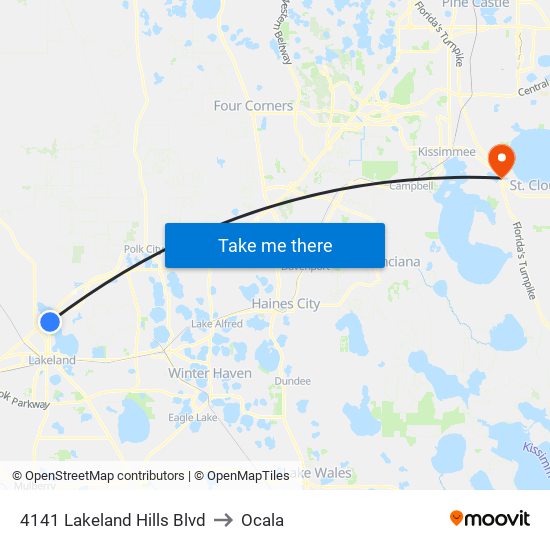 4141 Lakeland Hills Blvd to Ocala map