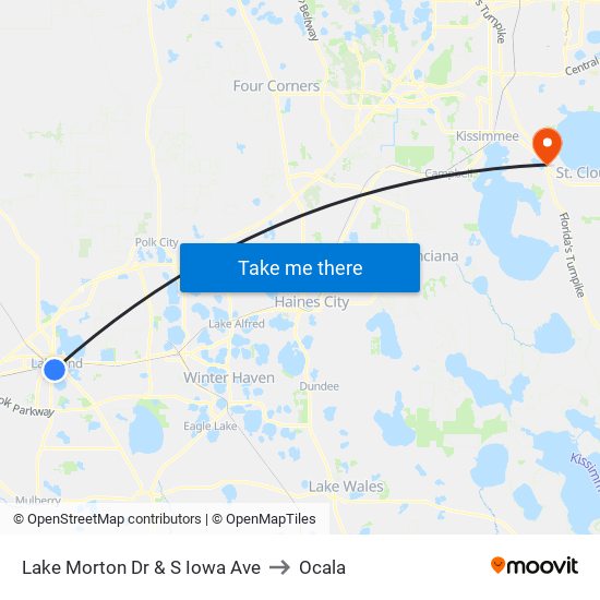 Lake Morton Dr & S Iowa Ave to Ocala map