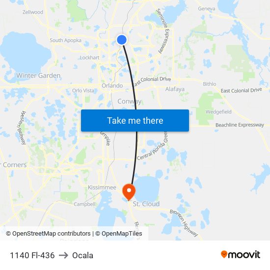 1140 Fl-436 to Ocala map