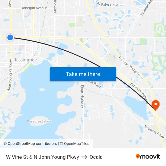 W Vine St & N John Young Pkwy to Ocala map
