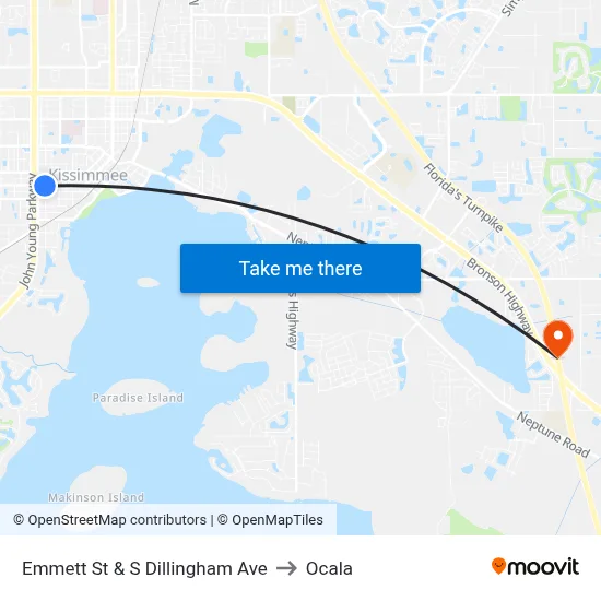Emmett St & S Dillingham Ave to Ocala map