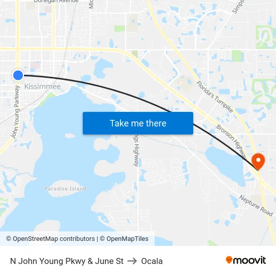 N John Young Pkwy & June St to Ocala map