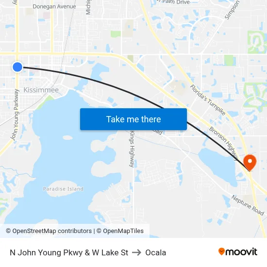 N John Young Pkwy & W Lake St to Ocala map