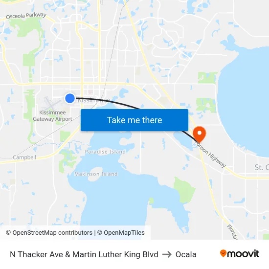 N Thacker Ave & Martin Luther King Blvd to Ocala map