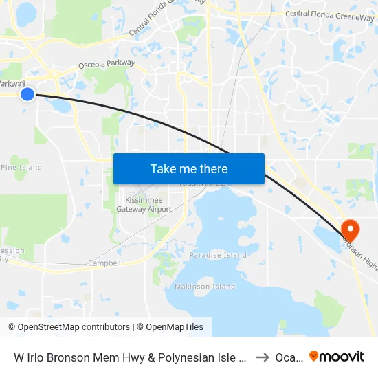 W Irlo Bronson Mem Hwy & Polynesian Isle Blvd to Ocala map
