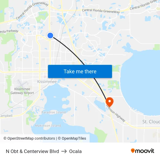 N Orange Blossom Trl & Centerview Blvd to Ocala map