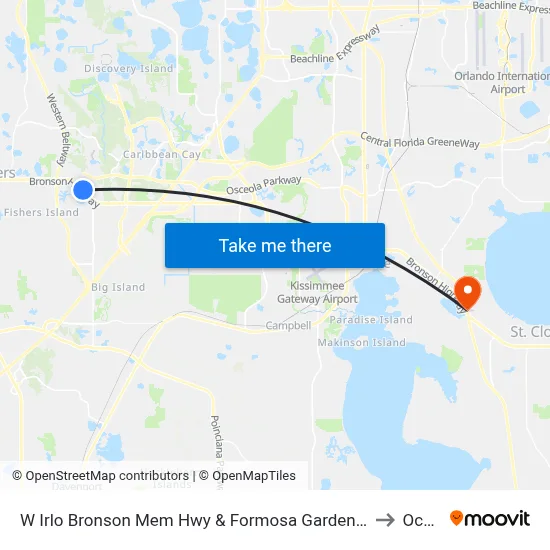 W Irlo Bronson Mem Hwy & Formosa Gardens Blvd to Ocala map
