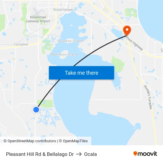 Pleasant Hill Rd & Bellalago Dr to Ocala map