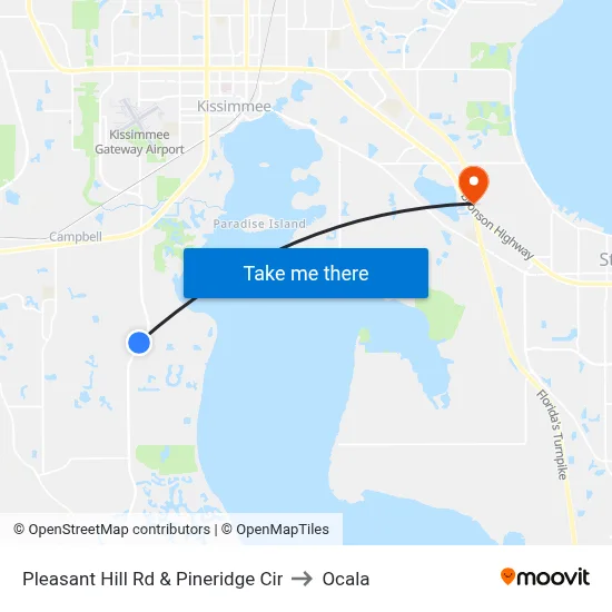Pleasant Hill Rd & Pineridge Cir to Ocala map