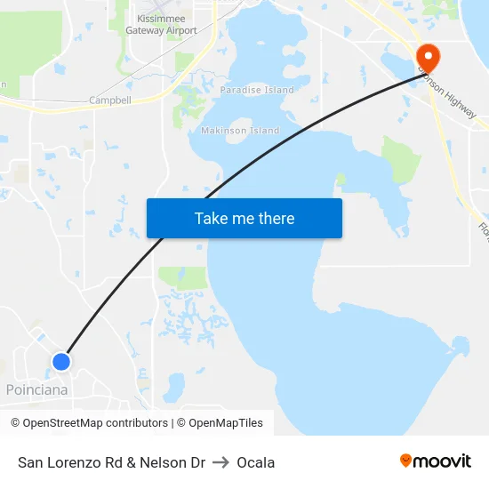 San Lorenzo Rd & Nelson Dr to Ocala map