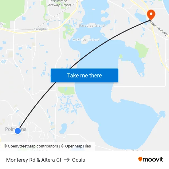 Monterey Rd & Altera Ct to Ocala map