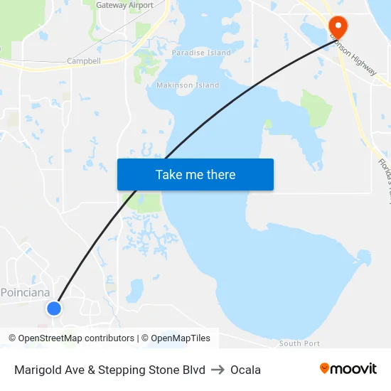 Marigold Ave & Stepping Stone Blvd to Ocala map