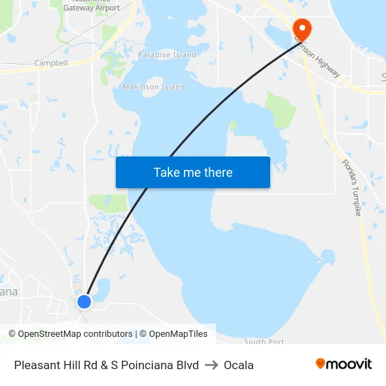 Pleasant Hill Rd & S Poinciana Blvd to Ocala map