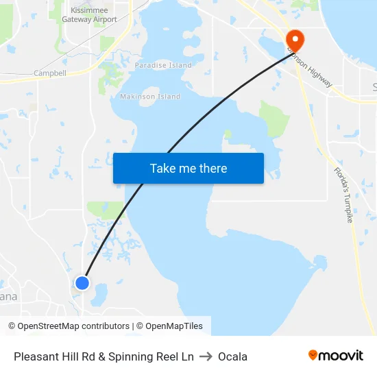 Pleasant Hill Rd & Spinning Reel Ln to Ocala map