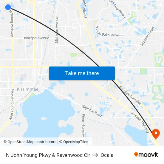 N John Young Pkwy & Ravenwood Cir to Ocala map