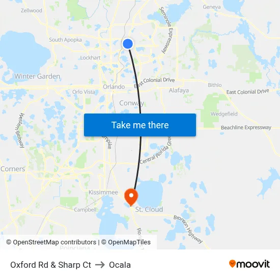 Oxford Rd & Sharp Ct to Ocala map