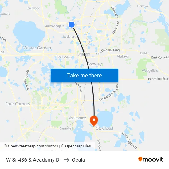 W Sr 436 & Academy Dr to Ocala map