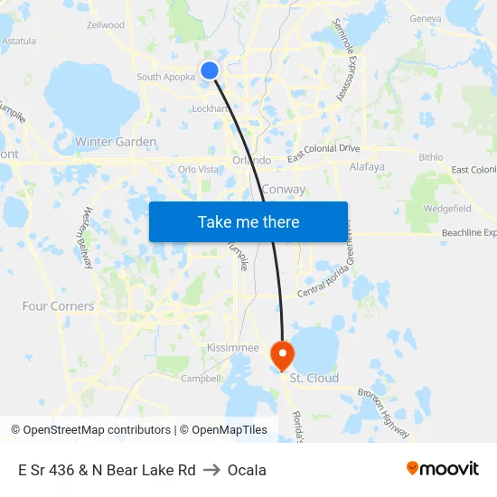 E Sr 436 & N Bear Lake Rd to Ocala map