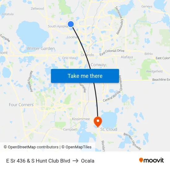 E Sr 436 & S Hunt Club Blvd to Ocala map