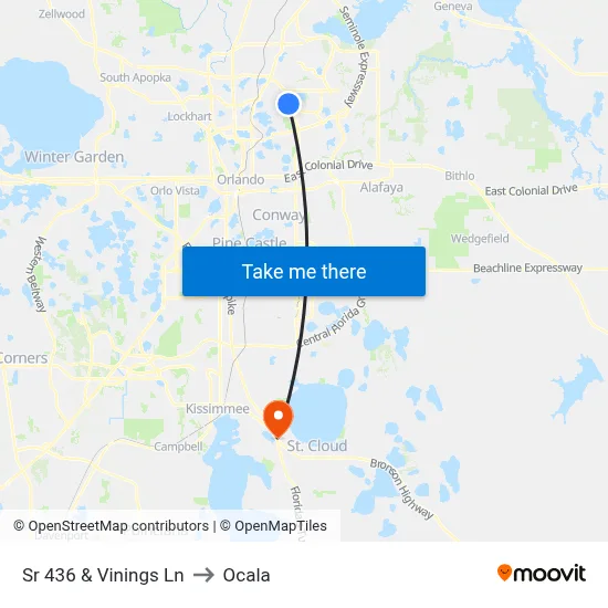 Sr 436 & Vinings Ln to Ocala map