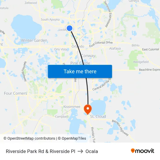 Riverside Park Rd & Riverside Pl to Ocala map