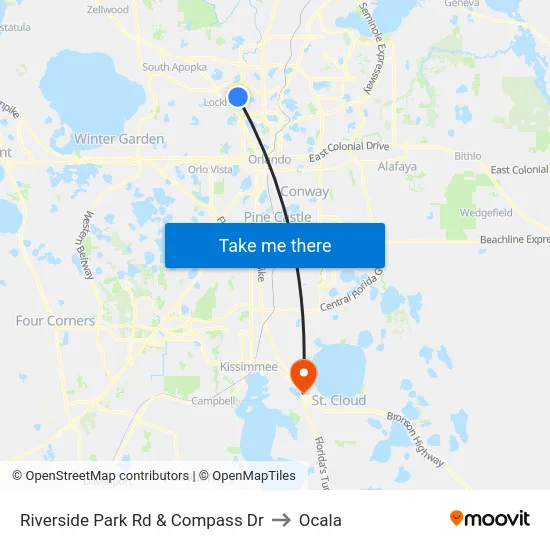Riverside Park Rd & Compass Dr to Ocala map