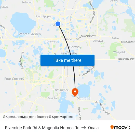 Riverside Park Rd & Magnolia Homes Rd to Ocala map