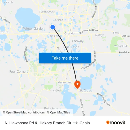 N Hiawassee Rd & Hickory Branch Cir to Ocala map