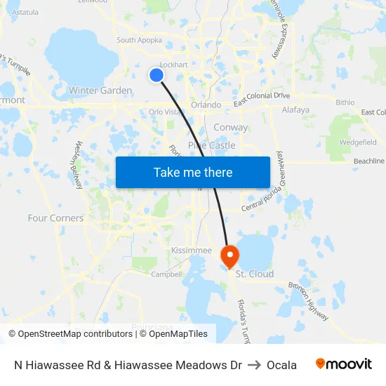 N Hiawassee Rd & Hiawassee Meadows Dr to Ocala map