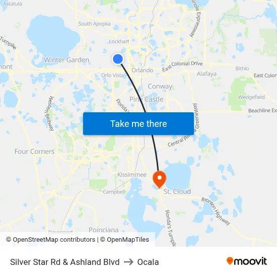 Silver Star Rd & Ashland Blvd to Ocala map