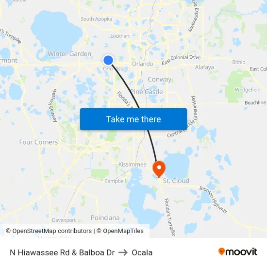 N Hiawassee Rd & Balboa Dr to Ocala map