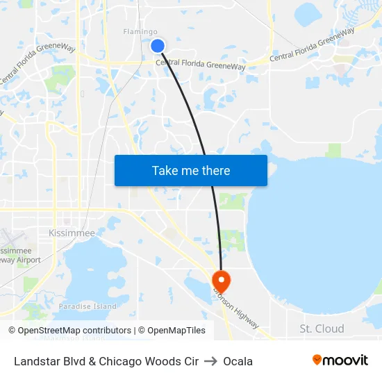 Landstar Blvd & Chicago Woods Cir to Ocala map