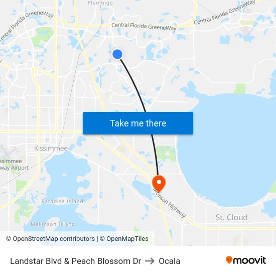 Landstar Blvd & Peach Blossom Dr to Ocala map
