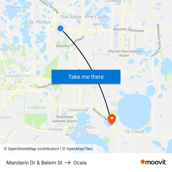 Mandarin Dr & Belem St to Ocala map