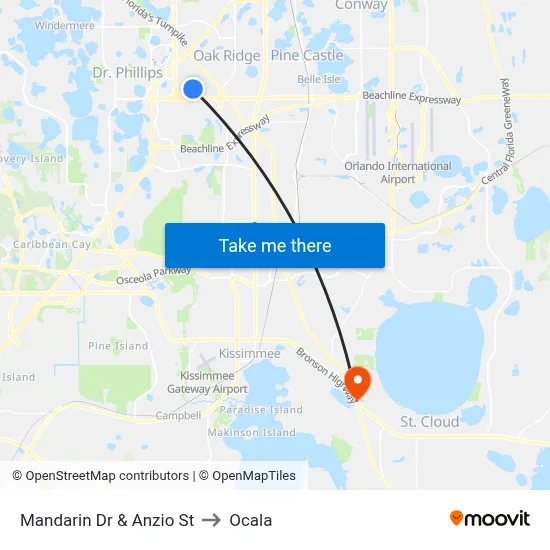 Mandarin Dr & Anzio St to Ocala map