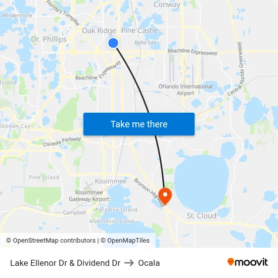 Lake Ellenor Dr & Dividend Dr to Ocala map