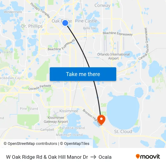 W Oak Ridge Rd & Oak Hill Manor Dr to Ocala map