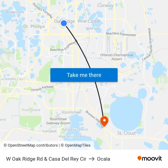 W Oak Ridge Rd & Casa Del Rey Cir to Ocala map