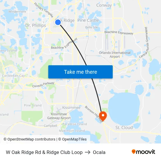 W Oak Ridge Rd & Ridge Club Loop to Ocala map