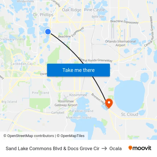 Sand Lake Commons Blvd & Docs Grove Cir to Ocala map